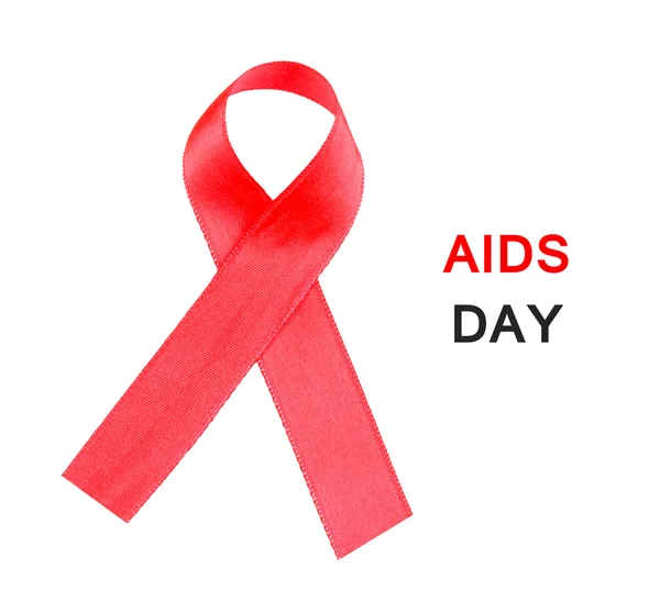 Red AIDS ribbon — Stock Photo, Image