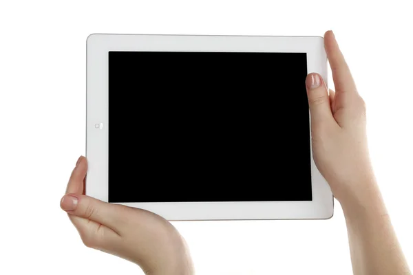 Mani che tengono Tablet PC — Foto Stock