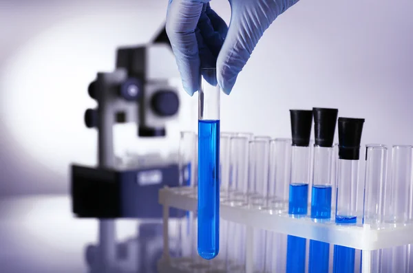 Glassware with blue liquid — Stock Photo, Image