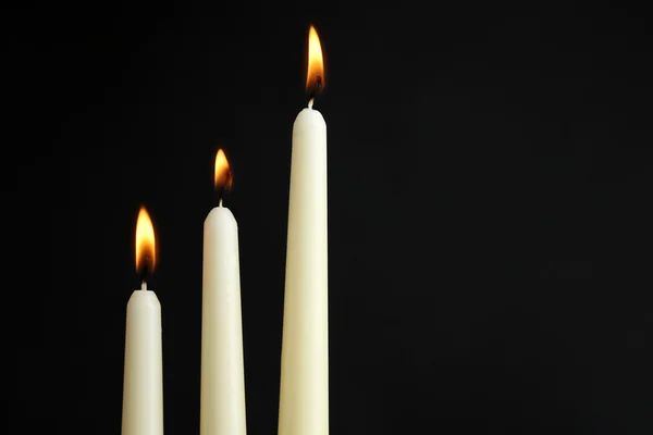 Three burning candles — Stock Photo, Image