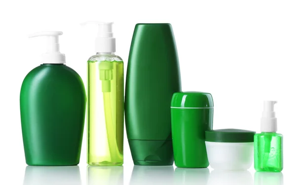 Cosmetic bottles background — Stock Photo, Image