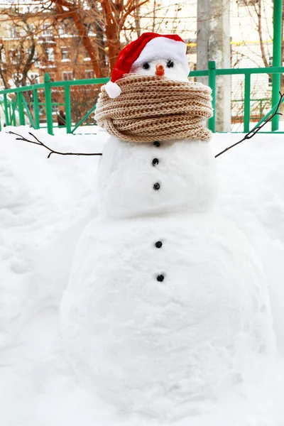 Смешной снеговик — стоковое фото