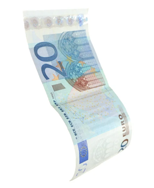 Банкнота евро изолирована на белом — стоковое фото