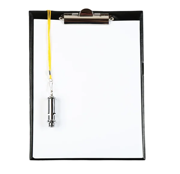 Clipboard with whistle — Stock Photo, Image