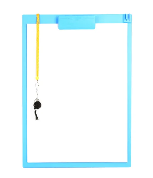 Clipboard with whistle — Stock Photo, Image