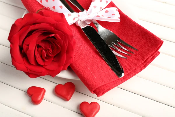 День святого Валентина накрытие стола — стоковое фото