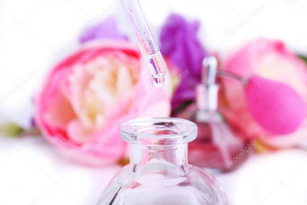 Dropper bottle of perfume