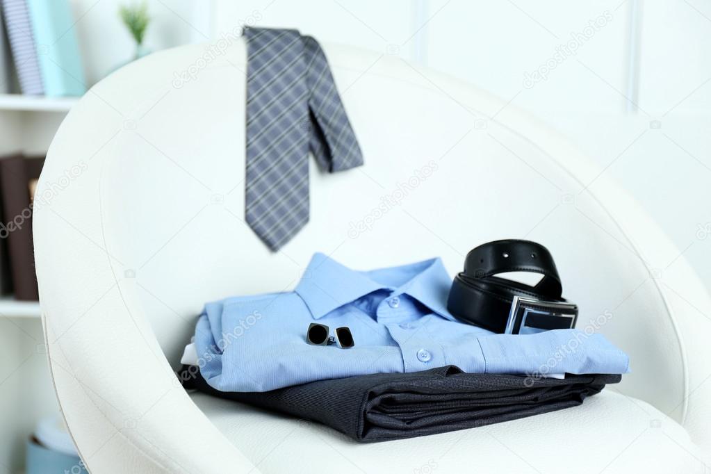 Men's clothes on chair