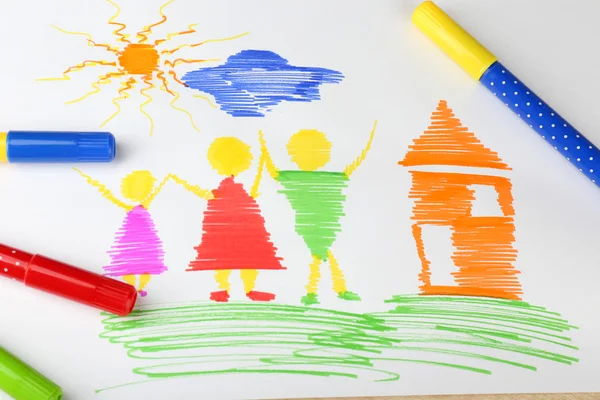 Drawing made by child — Stock Photo, Image