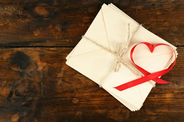 Stack of letters with ribbon — Stock Photo, Image