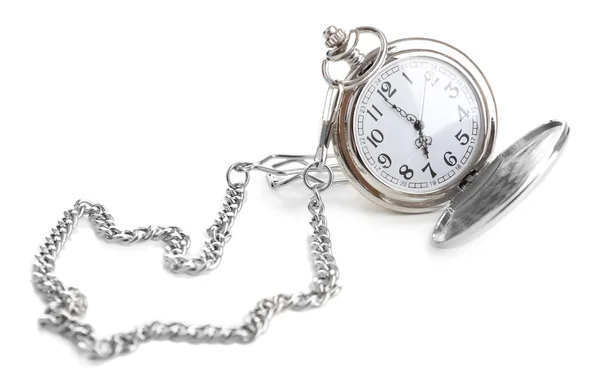 Kieszonkowy srebrny zegar — Zdjęcie stockowe