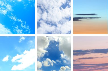 Güzel gökyüzü kolaj