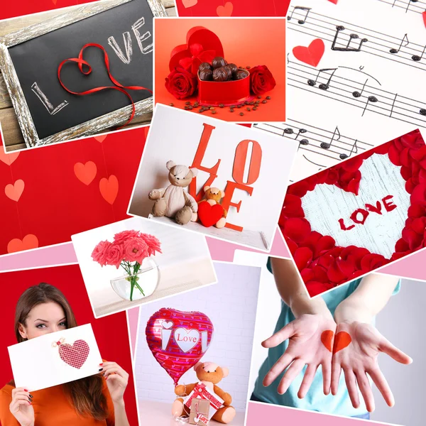 Collage de fotos del día de San Valentín — Foto de Stock