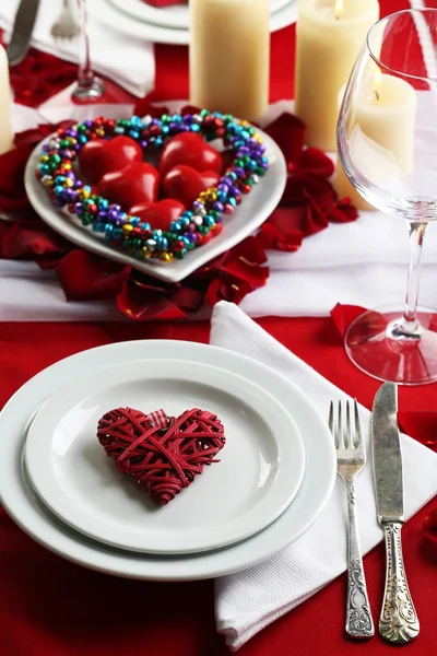 Table setting of Valentines Day — Stock Photo, Image