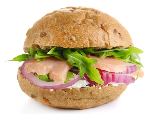 Sanduíche saboroso com salmão — Fotografia de Stock