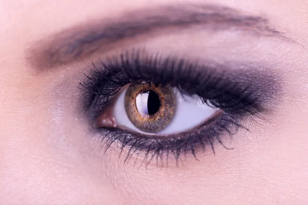 Smoky eyes makeup, macro Stock Photo