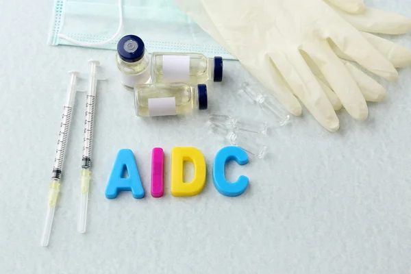 Açık renkli kelime AIDS ilaçlar — Stok fotoğraf
