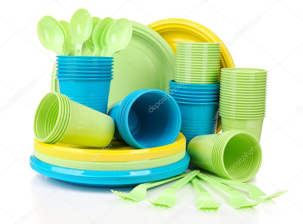 Plastic disposable tableware