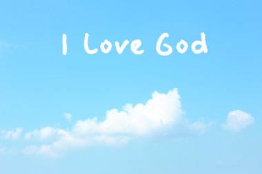 I love God text on sky clipart
