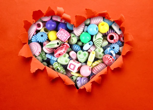 Multicolor pärlor hjärta — Stockfoto