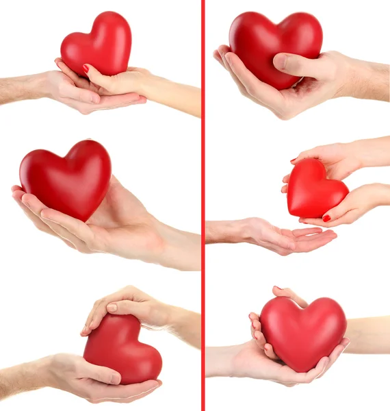 Collage of some different hearts images, Love concept — Stock Photo, Image