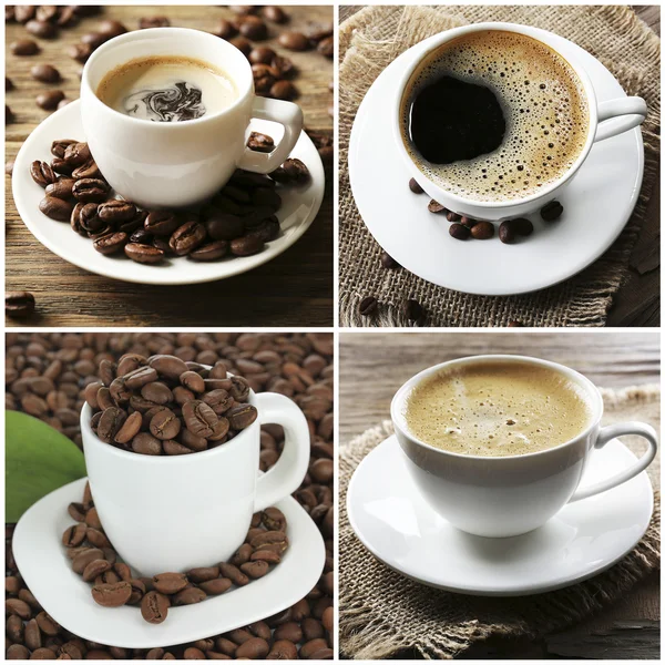 Чашки кофе и бобы — стоковое фото