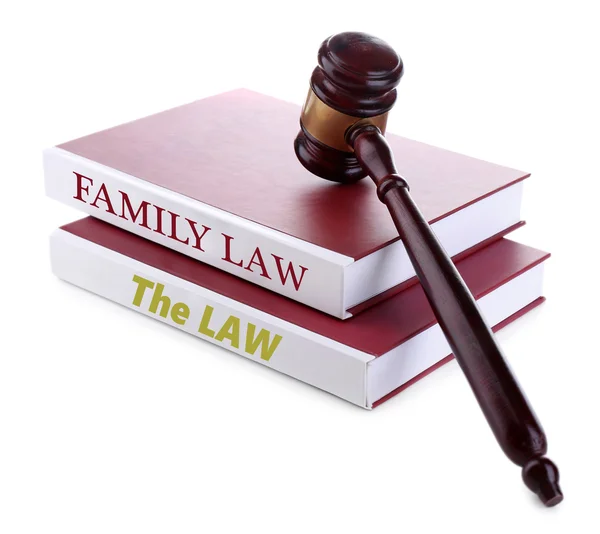 Rechter de hamer op Family Law boek — Stockfoto