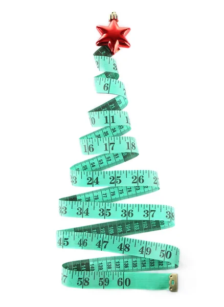 Measuring tape with Christmas decoration — Stock Photo, Image