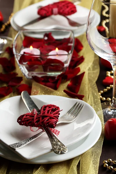 Table setting of Valentines Day — Stock Photo, Image