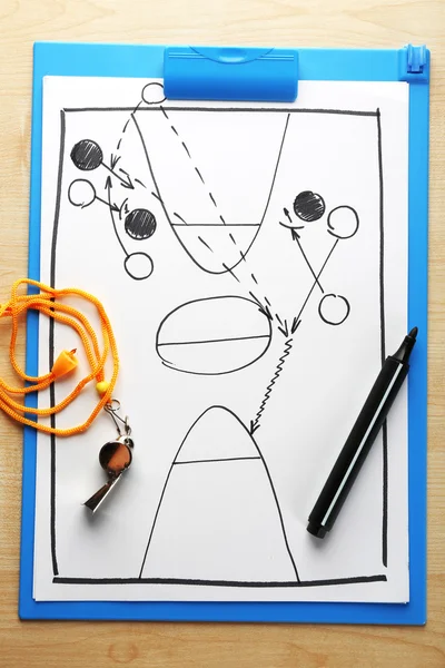 Jeu de basket-ball Scheme sur papier — Photo