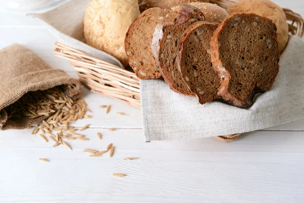 Tasty bread on table close-up — Stock Photo, Image