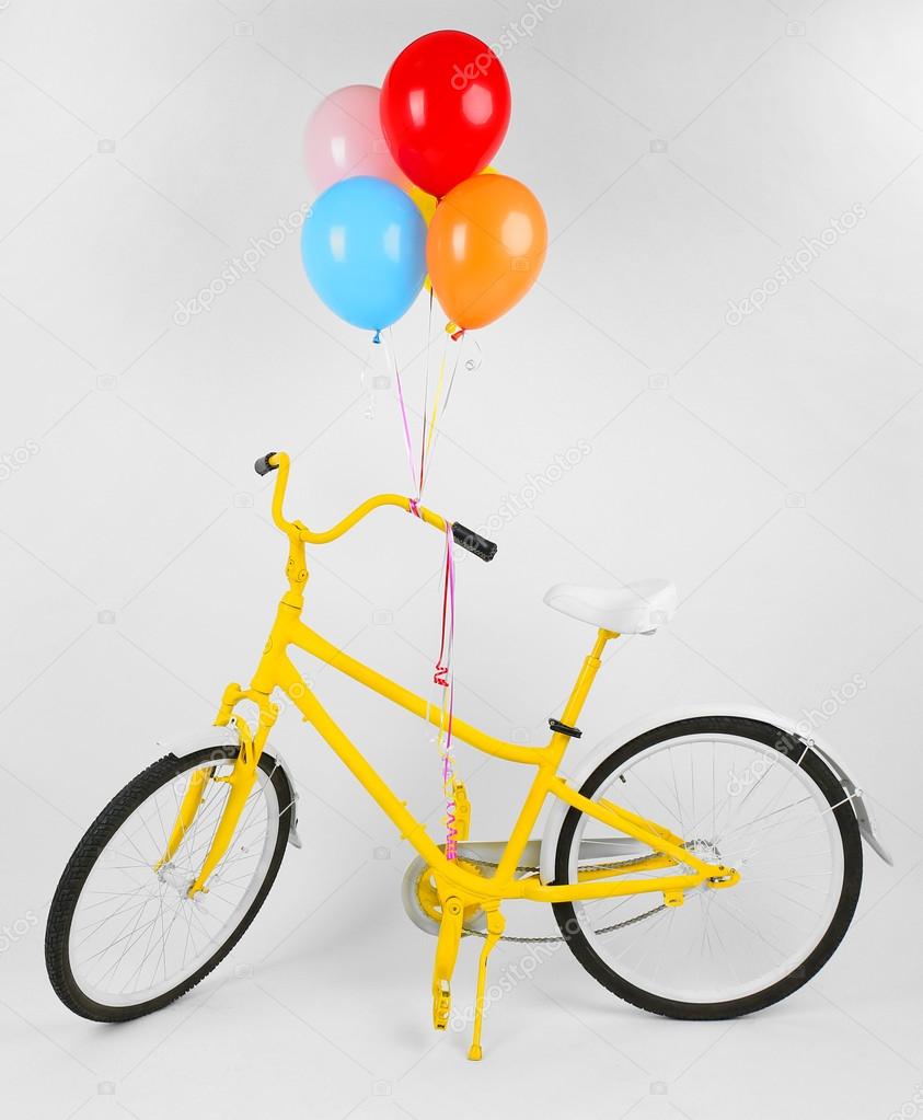Download Yellow Bicycle With Balloons Stock Photo Image By C Belchonock 63222777