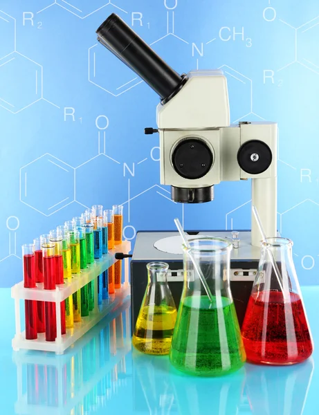 Test tubes with colorful liquids — Stock Photo, Image