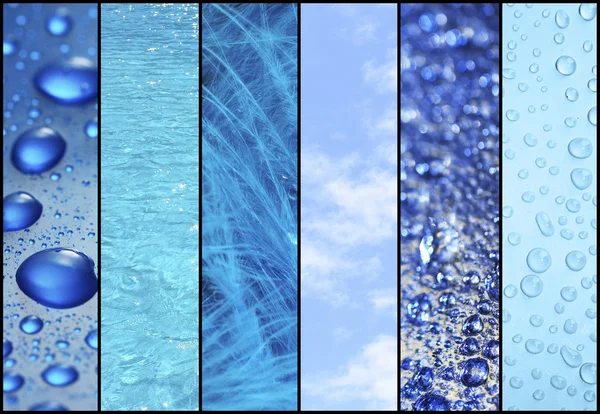 Collage campioni di colore blu — Foto Stock