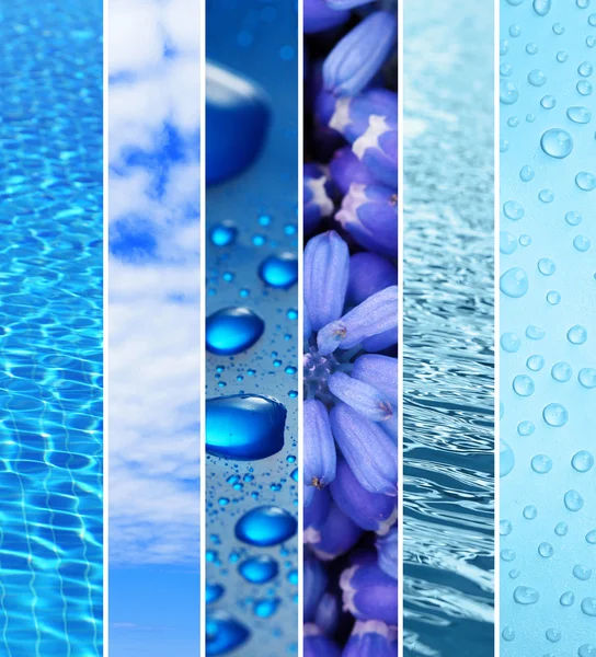 Blue color samples collage — Stock Photo, Image