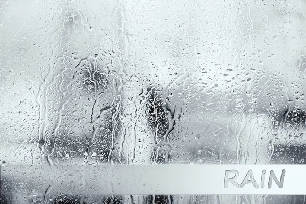 Gotas de chuva no vidro da janela — Fotografia de Stock