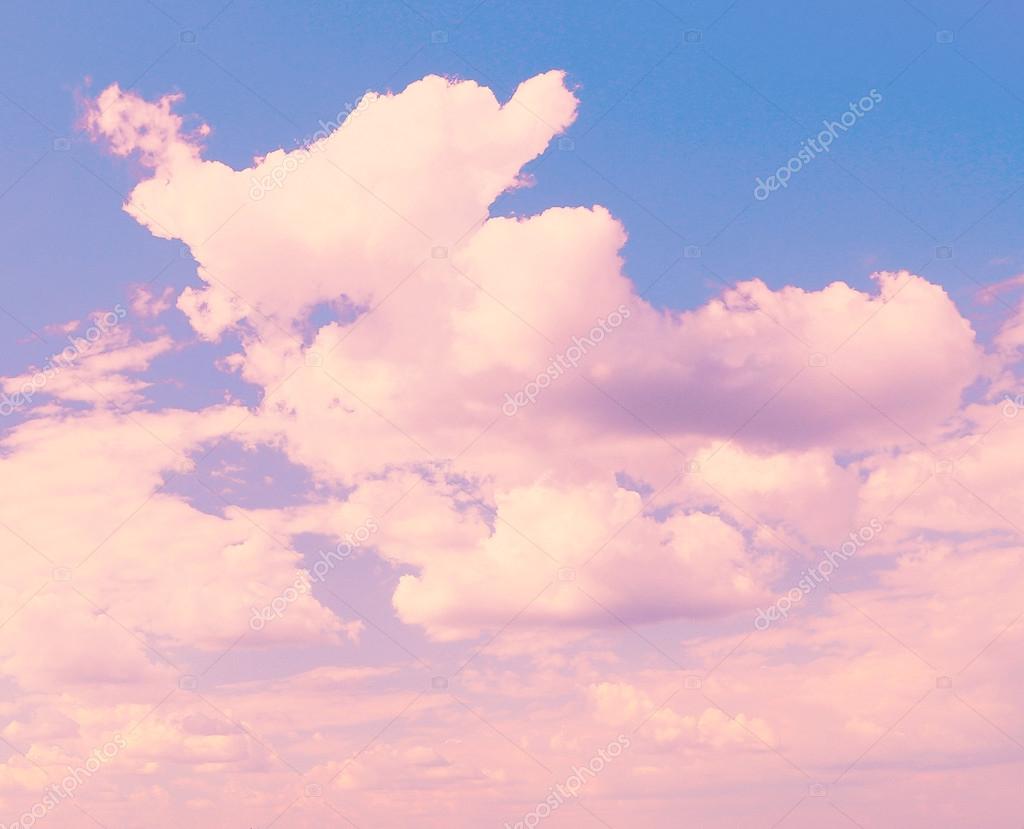 Blue sky background with pink clouds Stock Photo by ©belchonock 63365393