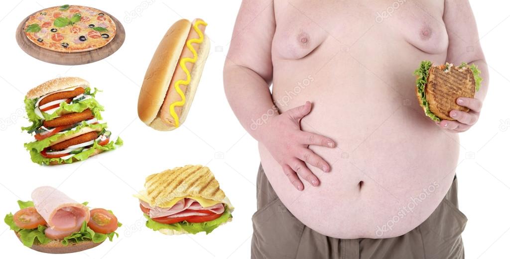 Fat man and fastfood