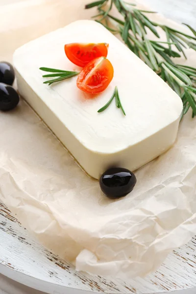 Feta cheese on table — Stock Photo, Image