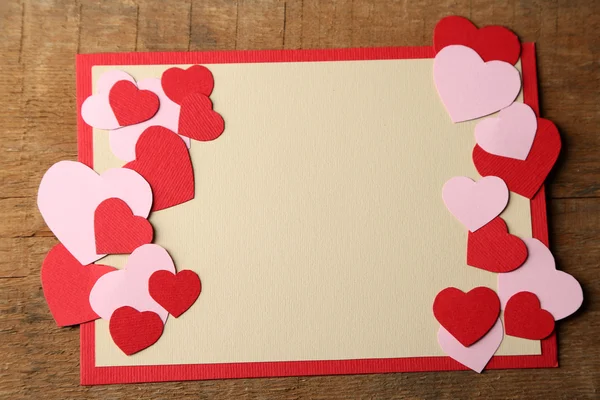 El yapımı kart yürekleri — Stok fotoğraf