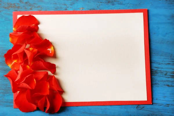 Hand made card with petals — Stock Photo, Image