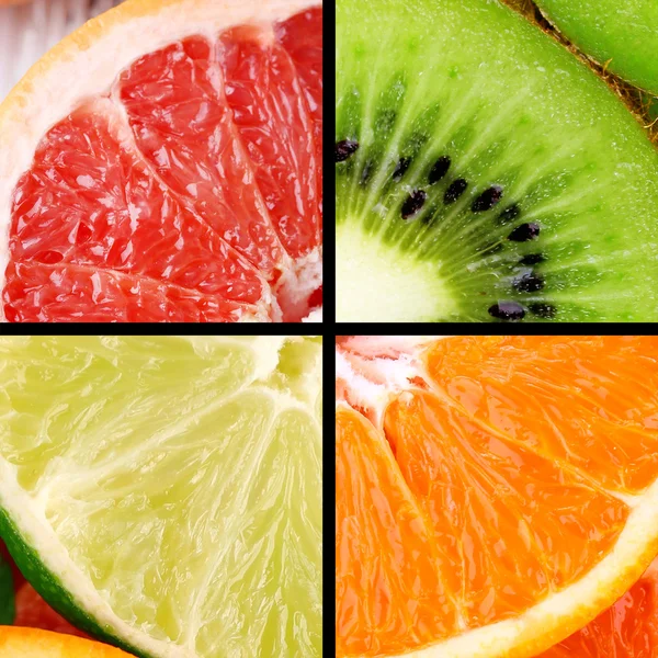 Fruits in colorful collage — Stock Photo, Image