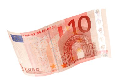 Avro banknotu beyazda izole edildi