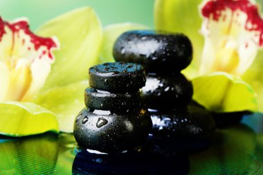 Su damlalı spa taşları