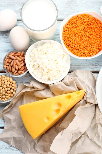 Alimentos ricos em proteínas — Fotografia de Stock