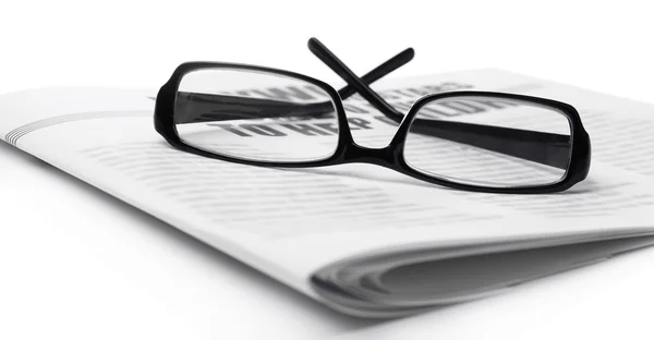 Glasses and newspapers — Stock Photo, Image