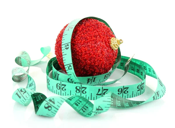 Measuring tape with Christmas decoration — Stock Photo, Image