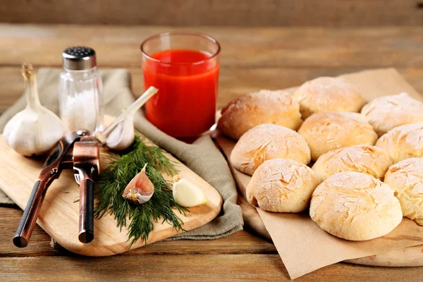 Fresh homemade bread buns — Stock Photo, Image