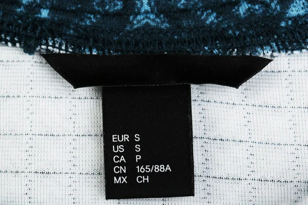 Label op kleding — Stockfoto