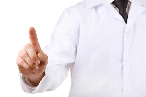 Close-up of doctor hand working with virtual screen — Stock Photo, Image